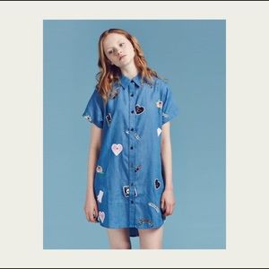 LAZY OAF Denim shirt dress